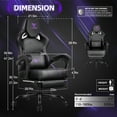 thumbnail image 3 of Waleaf Gaming Chair Ergonomic Office Chair with Footrest and Lumbar Support, Height Adjustable High Back Gamer Chair with Headrest for Adult, 3 of 7