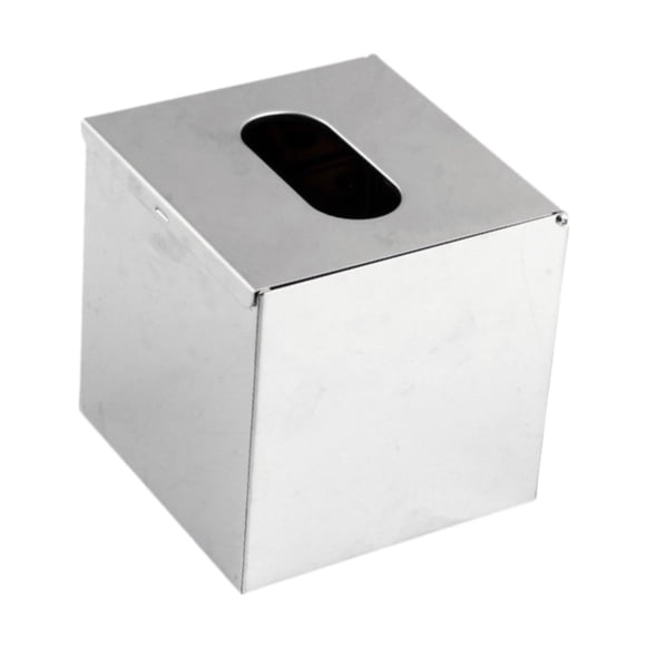 Cubierta de caja de tejido de acero inoxidable cuadrado, soporte de tejido de papel cubo cubierta facial de papel moderno para stand de noche
