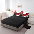 thumbnail image 5 of Homewish Abstract Square 7-Piece Bedding Comforter Set for Female Men,Geometric Plaid King Bedding Sets,Retro Vintage Minimalist Ultra Soft Bed Sheets,Luxury Bedroom Decor,Reversible, 5 of 8