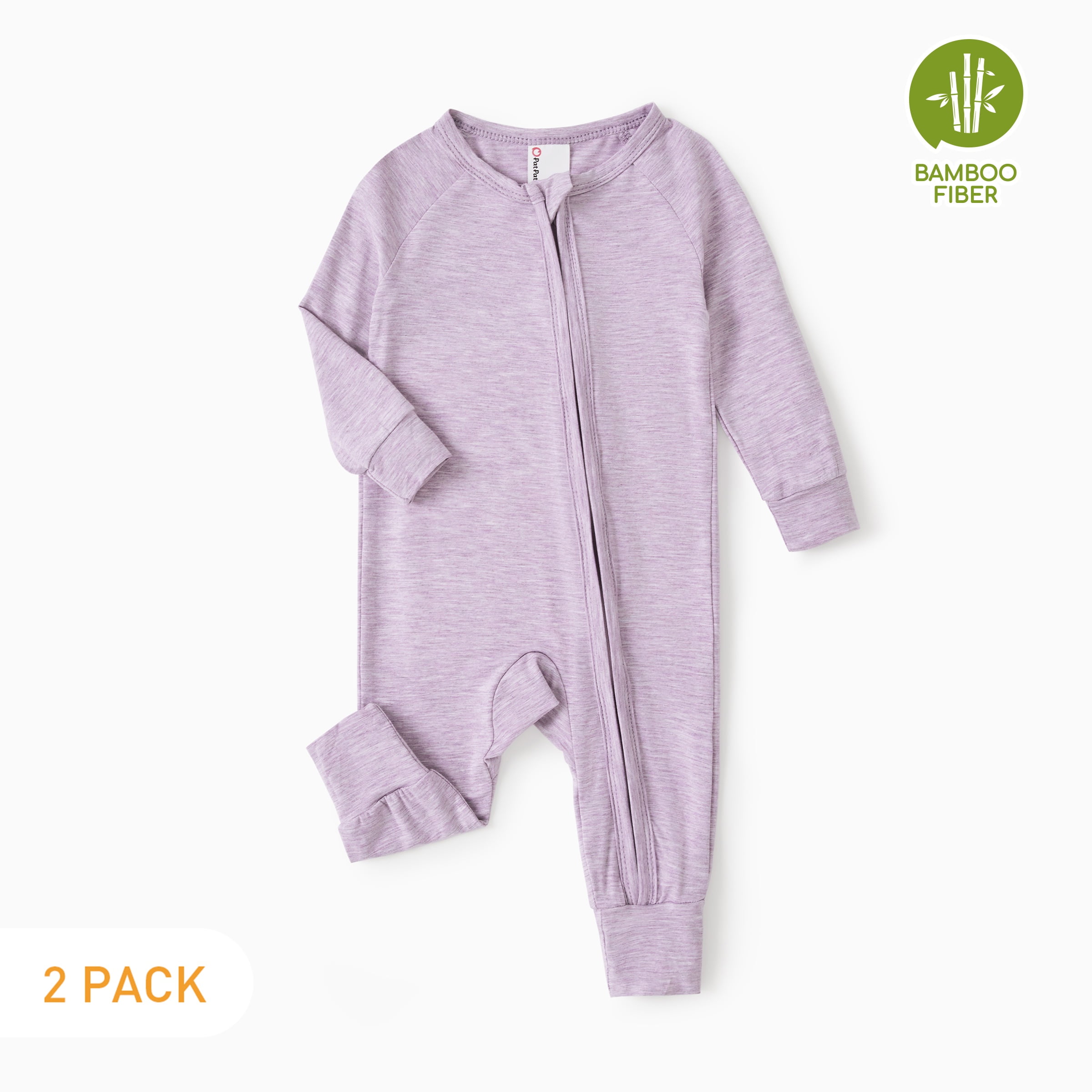PatPat Baby Girl Clothes Bamboo Viscose Zip Pajamas Snug Fit Newborn Infant Girls Boys Baby Gifts,12-18 Months