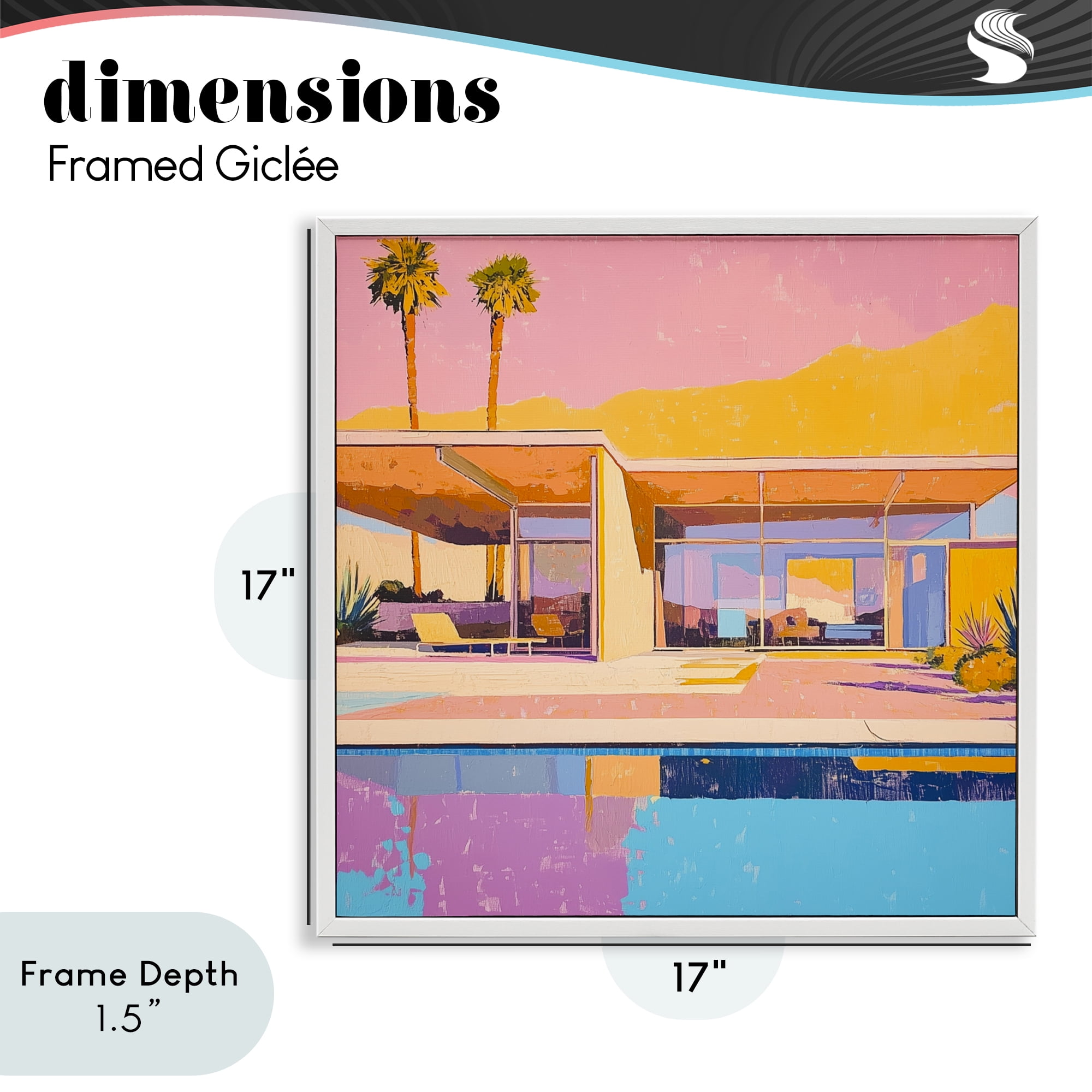 Stupell Industries Vivid Villa at Sunset White Framed Giclee Art, design by Walker Noble
