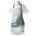 thumbnail image 3 of Nature Apron Rural Winter Forest with Leafless Tree Branches Digital Vibrant Effects Artwork, Unisex Kitchen Bib Apron with Adjustable Neck for Cooking Baking Gardening, Multicolor, by Ambesonne, 3 of 3