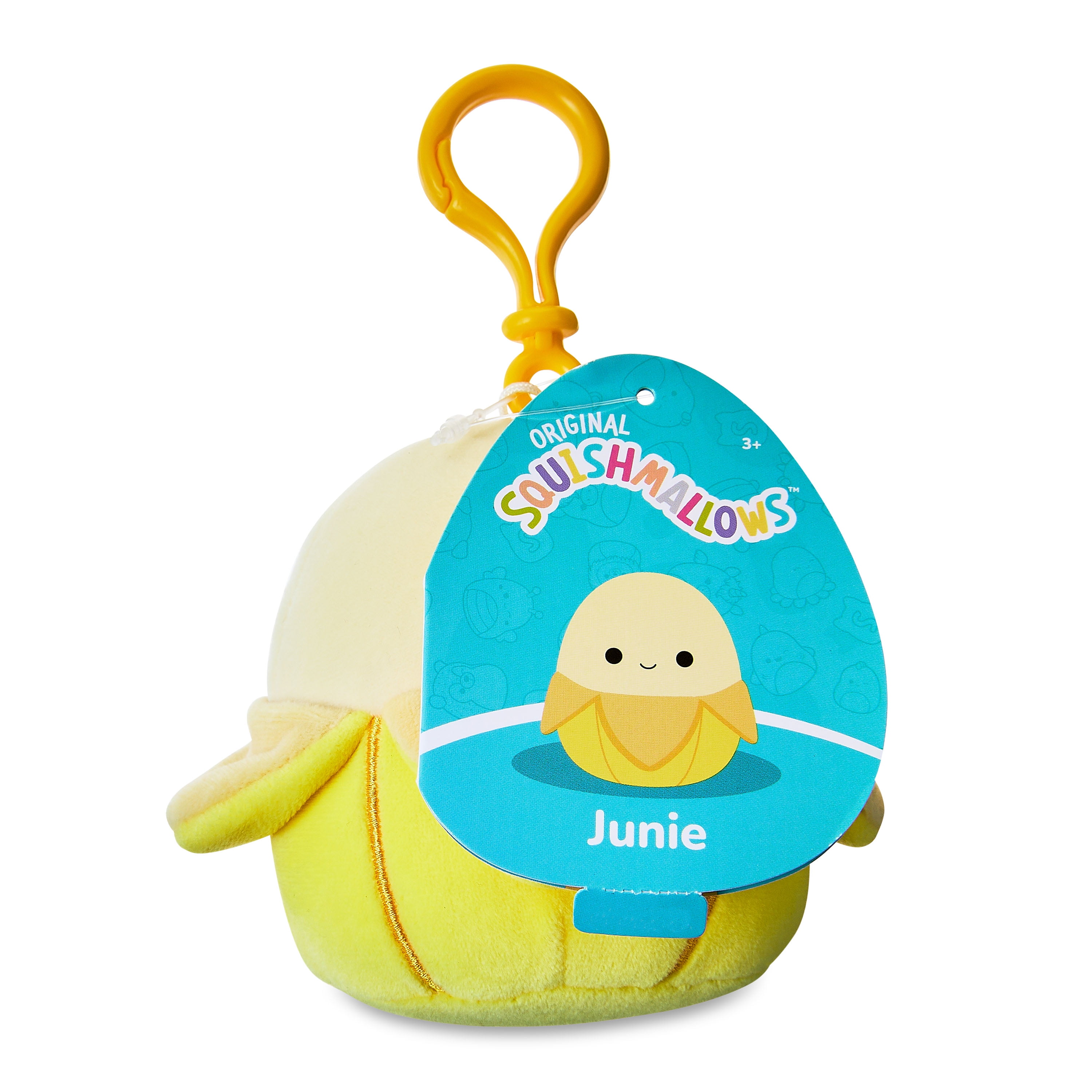 (2 pack) Squishmallows Original 3.5 inch Junie The Yellow Banana - Child's Ultra Soft Stuffed Plush Clip-on