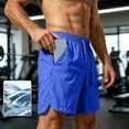 thumbnail image 2 of Men's Quick Dry Cooling Athletic Shorts, Elastic Waist Drawstring Breathable Workout Shorts with Pockets for Running, Gym & Casual Wear Size S-5XL Blue, 2 of 9