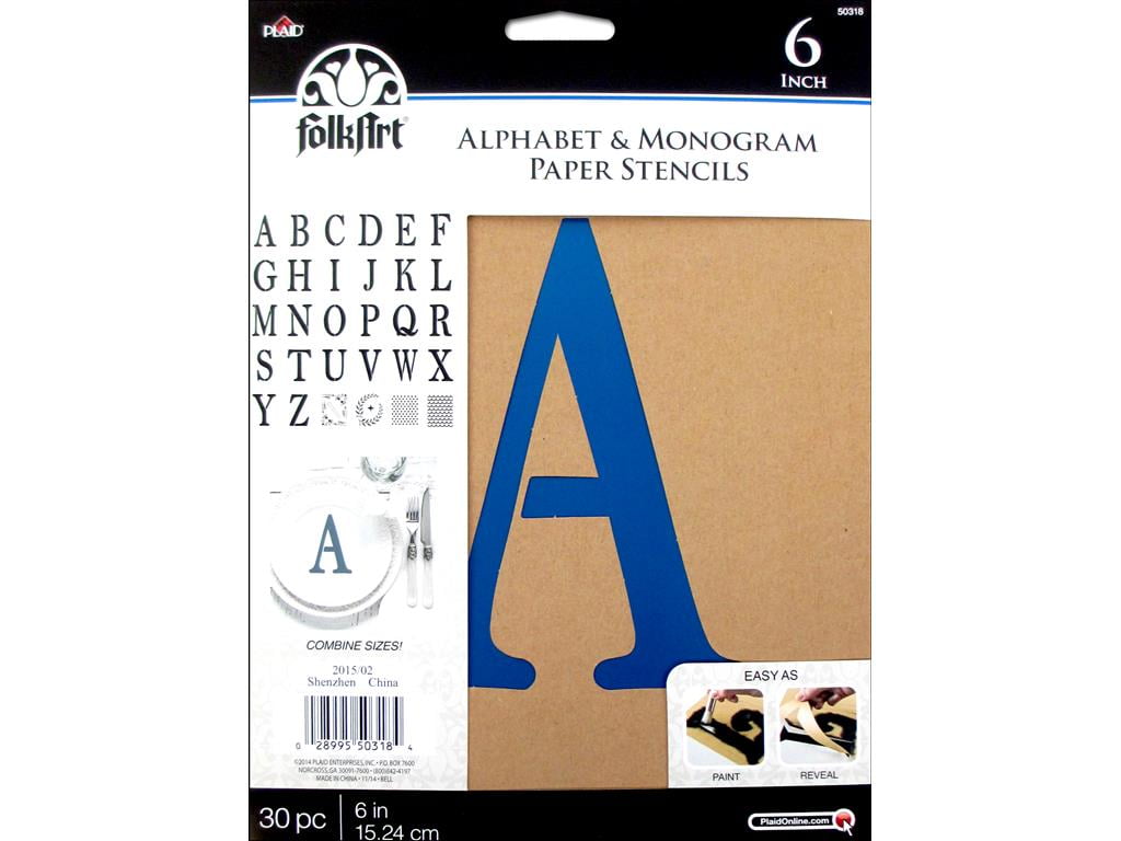 FolkArt 38967E Paper Letter Stencil Value Pack, Script, 4 in x 3 