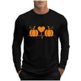 thumbnail image 3 of UVEASISHA Halloween Gifts for Men Big and Tall Long Sleeve T-Shirts Novelty Pumpkin Heart Print Graphic Tees Holiday Casual Workout Shirt Black 5XL, 3 of 6
