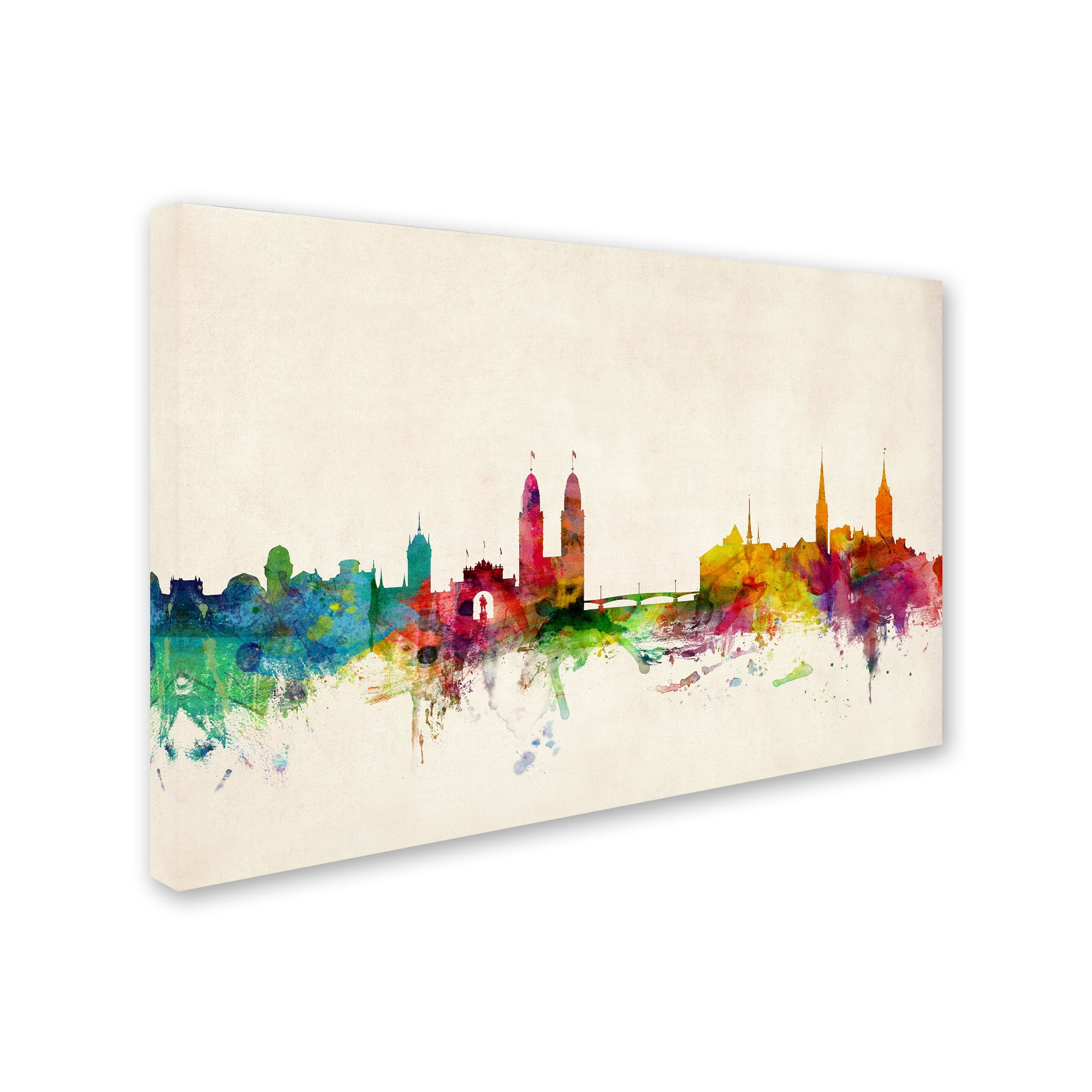 Trademark Fine Art "Zurich Switzerland Skyline" Canvas Art by Michael Tompsett