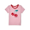 Way To Celebrate Girls Valentine's Day Cherry Short Sleeve T-Shirt, Sizes 4-18