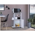 thumbnail image 3 of TUHOME Clip Kitchen Cart  Engineered Wood Kitchen Carts in  White, 3 of 7
