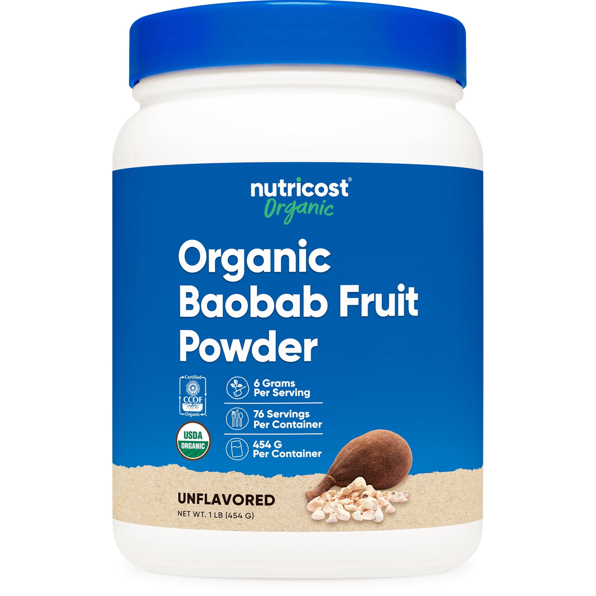 Nutricost Organic Baobab Fruit Powder (1 LB Unflavored) - Vegan GMO-Free Gluten-Free