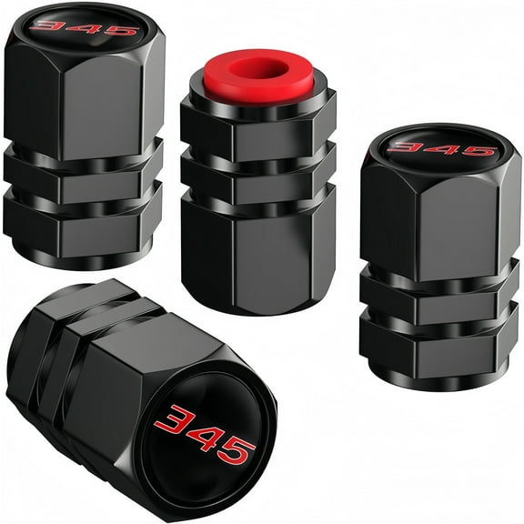 LEFEITE 4PCS Tire Valve Stem Caps, Black Metal, Universal Stem Covers for Trucks and Motorcycles