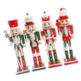 thumbnail image 2 of 4x Xmas Nutcracker Ornaments Decorative Crafts, Holiday Present, Traditional Scene Layout Accessories Desktop Decor Wood Doll 18cm, 2 of 10