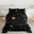 thumbnail image 3 of Castle Fairy Starry Sky 3-Piece Full Size Comforter Sets,Galaxy Universe Bedding Comforter Set,Psychedelic Constellations Lightweight Bedding Sets,Microfiber Children Bedroom Decor,Reversible, 3 of 9