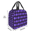 thumbnail image 3 of Easygdp purple argyle Bolsa Térmica Premium - Tela Oxford Impermeable, Gran Capacidad, Bolsillo Frontal, Unisex para Trabajo, Escuela, Actividades al Aire Libre y Picnics, 3 of 8