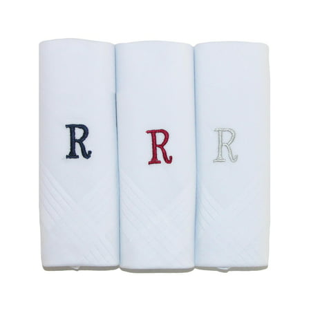 Umo Lorenzo  Cotton Boxed Initial Alphabet Handkerchiefs (Pack of 3)