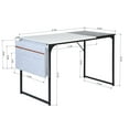 thumbnail image 3 of Homylin 47-inch Study Writing Table with 1 Side Storage Bag,Saving-Space Modern Computer Desk for Home Office, Wood Top with Metal Frame Black/White, 3 of 8