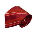 thumbnail image 3 of Youth Striped Red and Maroon Microfiber Necktie by Ringmasters, 3 of 4