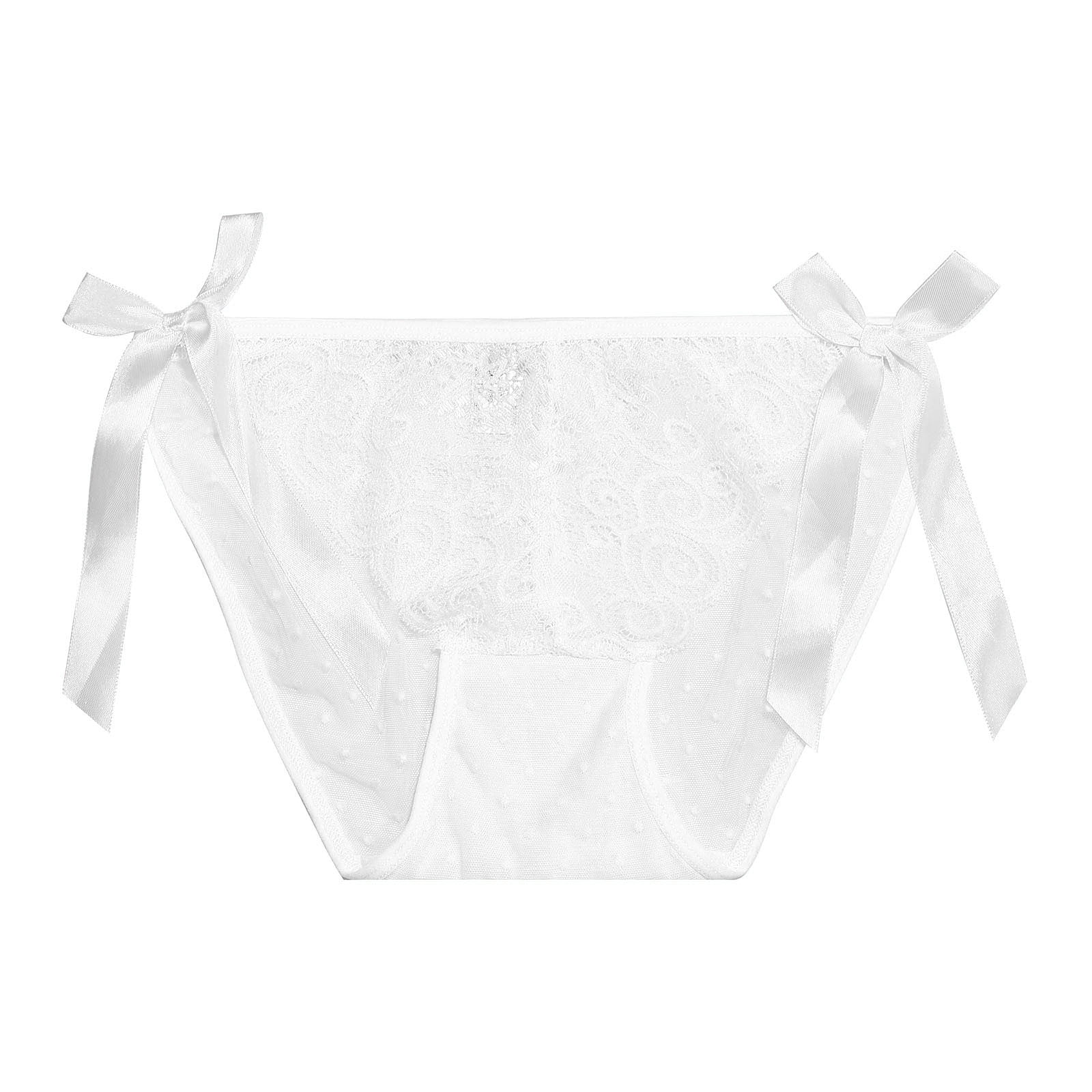 PMUYBHF Cotton Underwear for Women Bikini Low Rise Seamless Lace