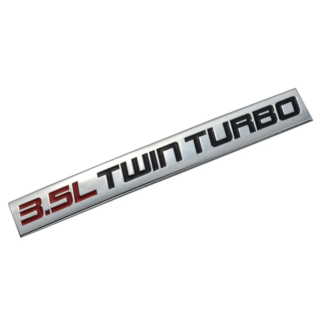 Emblème en Métal Chromé 3.5L Double Badge Turbo (Lettre Rouge & Noire)" (Rouge & Noir)