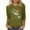Army Green, variant on YUGYXL Casual 3/4 Length Sleeve T-shirts for Women Summer Flower Graphic Tees Fashion Crew Neck Soft Tunic Blouse Loose Fit Clothes Outdoor Tops