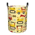 thumbnail image 6 of Lsque Funny Construction Vehicles pattern Laundry Hamper Basket, Tall Woven Rope Hamper Basket for Clothes, Lightweight Storage Basket, Collapsible Waterproof-Medium, 6 of 8