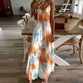 thumbnail image 2 of gbyLJF Plus Size House Dress Womens Cotton Dress Summer Dress Women Casual Linen Tunic Dress Orange L, 2 of 5