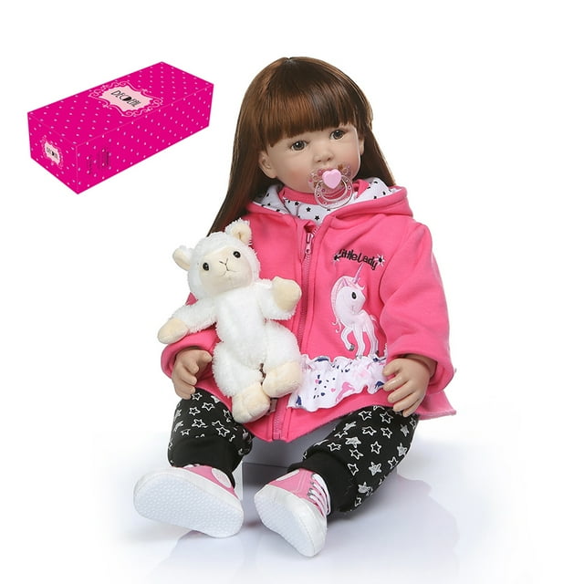 Decdeal Muñeca Bebé Reborn 24 Pulgadas Tamaño Grande Silicona Realista