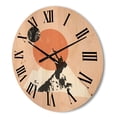 thumbnail image 3 of Designart 'Modern Minimalist Mountain Moon and Sun' Modern Wood Wall Clock, 3 of 5