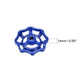 thumbnail image 3 of Uxcell Square Broach 6x6mm Wheel 51mm Metal Faucet Round Wheel Handle Blue 2 Pack, 3 of 5