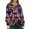 thumbnail image 4 of Valentines Day Scrub Jackets for Women Plus Size Loose Button Snap Front Cute Love Hearts Graphic Scrub Tops Hoilday Long Sleeve Scrubs Medical Nurse Workwear Nursing Uniform with Pockets Red 4XL, 4 of 4