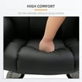 thumbnail image 6 of HOMCOM Massage Recliner Chair with Ottoman Footrest, 10 Vibration Points, 360° Swivel Reclining Chair, Faux Leather Living Room Chair with Side Pocket and Remote Control, Black, 6 of 10
