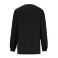 thumbnail image 5 of Womens Casual V Neck Puff Sleeve Tops Lace Patchwork Breathable Soft Comfy Long Sleeve Pullover Loose Mesh Shirt, 5 of 6