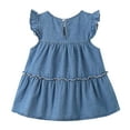 thumbnail image 5 of THDHVS Girls Denim Dress,Baby Dress,Toddler Girl Short Ruffle Sleeve Jean Birthday Party Dresses Blue 24-36 Months, 5 of 8