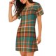 thumbnail image 2 of Easygdp colorful plaid Camisón de manga corta para mujer, informal, estampado, 2 of 6