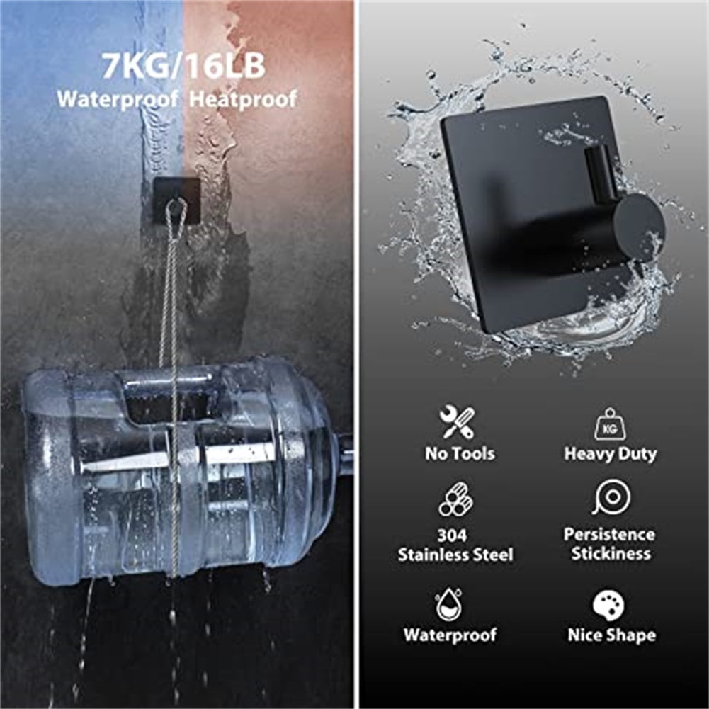Kepooman Heavy Duty Wall Hooks Self Adhesive Towel Hook Waterproof Hooks, Adhesive Hooks for Hanging for Keys Bathroom Shower Outdoor Kitchen Door Home Improvement Sticky Hooks 4 Pack, Black Kepooman Heavy Duty Wall Hooks Self Adhesive Towel Hook Waterproof Hooks, Adhesive Hooks for Hanging for Keys Bathroom Shower Outdoor Kitchen Door Home Improvement Sticky Hooks 4 Pack, Black