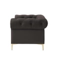 thumbnail image 6 of Renesmee Club Chair Brown Leather PU Button Tufted Rolled Arms, 6 of 12