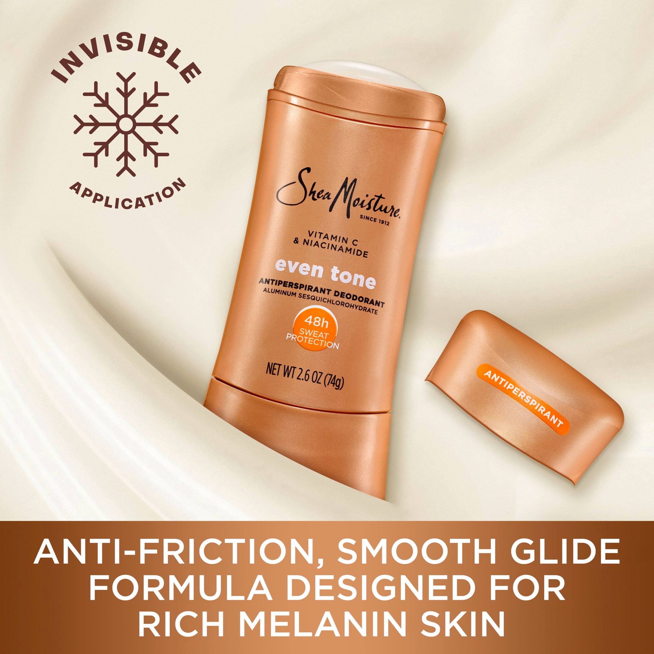 SheaMoisture Antiperspirant Deodorant Stick For 48HR Sweat & Odor Protection Even Tone With No Parabens & No Mineral Oil ,2.6 oz