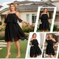 thumbnail image 4 of LapaPlus Womens Plus Size Chiffon Dress - Beaded Ruffled Sleeves & Adjustable Straps, Elastic Waist Formal Evening Gown for Weddings/Parties (US14-22), 4 of 9