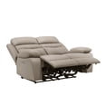 thumbnail image 2 of Hanna Power Dual Recliner Loveseat-Latte Brown Leather-USB-64 Inch, 2 of 6
