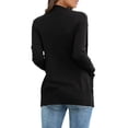 thumbnail image 4 of NIUREDLTD Women's Cardigan Women's Solid Color Knitted Jacket Solid Color Cotton Pocket Cardigan Outer Sweater Cardigan Sweaters For Women Black M, 4 of 6