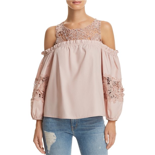 Parker Auburn Blusa básica con hombros descubiertos para mujer, rosa, mediana