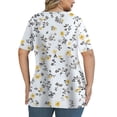 thumbnail image 3 of Blouses à Manches Courtes à Col en V Imprimées d'Été pour Femmes Grande Taille, 3 of 8