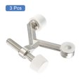 thumbnail image 3 of Puerta Topes, 3uds 2-1/6" x 1-7/9" - Zinc Aleación Bisagra Pasador Puerta Parada, K Tipo Ajustable Puerta Tope con Goma Parachoques Puntas (Níquel), 3 of 6