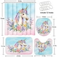thumbnail image 6 of 4 Pcs Shower Curtain Sets, Iridescent Unicorn Space Rainbow Waterproof Bathroom Sets with Non-Slip Rugs, Toilet Lid Cover and Bath Mat, 12 Hooks, Accessories Modern Bathroom Decor 72" X 72", 6 of 6