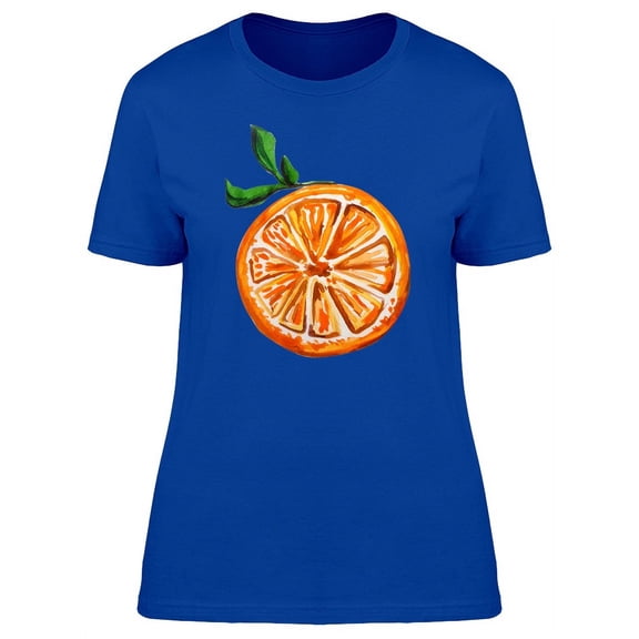 Cool Watercolor Orange Doodle T-Shirt Women -Image by Shutterstock, Female XX-Large