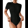 thumbnail image 1 of para Mujer, Cuello Redondo, Corta, Trajes de Baño, Trajes de Salida, Leotardos de Verano, Camisetas de una Pieza. Negro S, 1 of 7