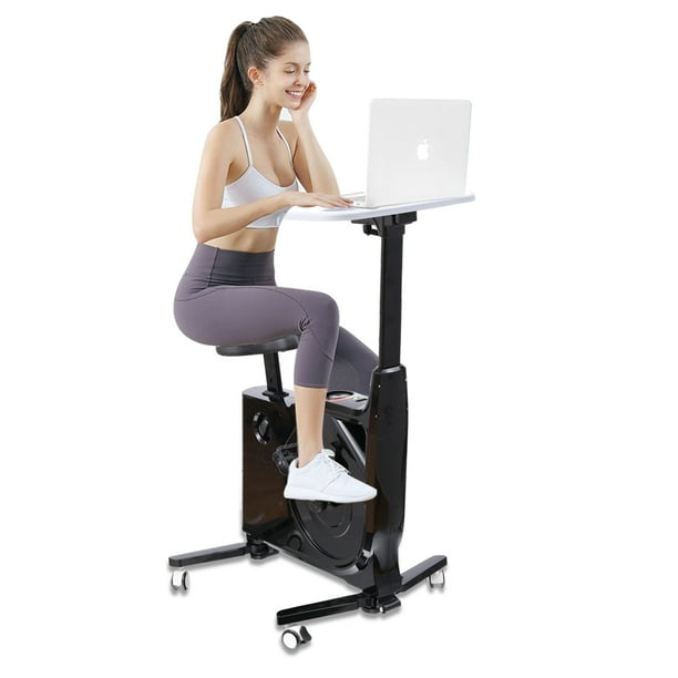 Frp 8 Level Magnetic Resistance Exercise Bike Desk Home And Office Workstation Standing Stationary With Adjustable Seat 285 Lb Max Black Com Frp 8 Level Magnetic Resistance, Standing Desk Stationary Bike