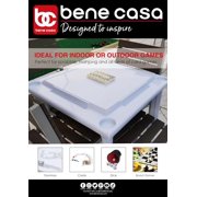 Bene Casa 4-Player Game Table with Built-In Racks and Drink Holders, White