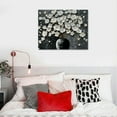 thumbnail image 5 of PIKWEEK Hand Painted 3d Flower Painting White Flower in Black Vase Abstract Canvas Wall Art for Living Room Bedroom Ready to Hang 16*12inch/20*16inch, 5 of 6