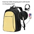 thumbnail image 7 of Hirioo Yellow Gingham for Travel Laptop Backpack with USB Charging Port for Men and Women, 7 of 7